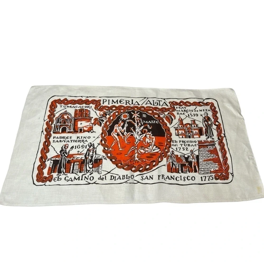 Harwood Steiger Pimeria Alta Linen Towel Vintage